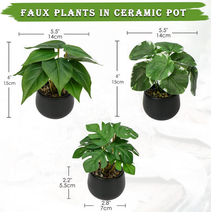 Briful 3er Set Kunstpflanzen Deko Zimmerpflanzen Wohnzimmer