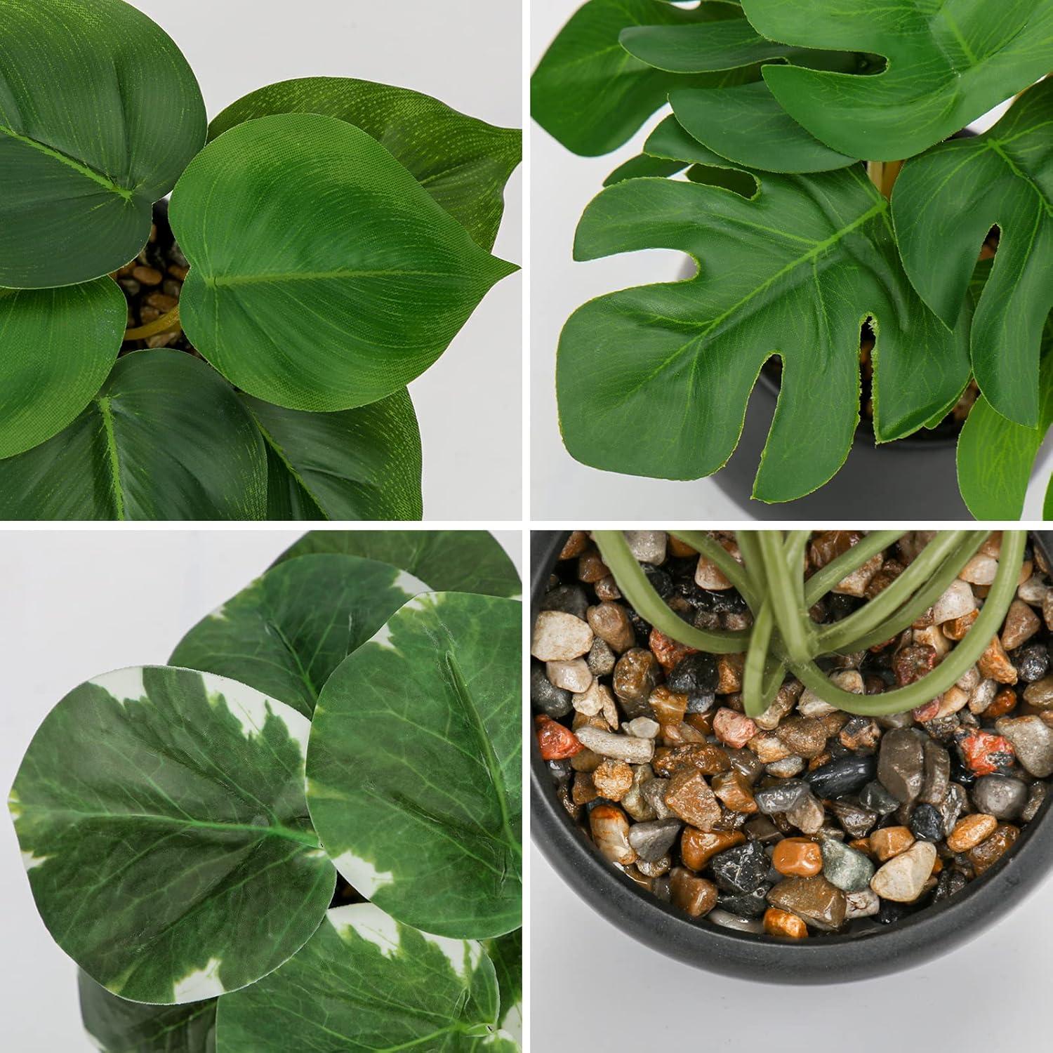 3er Set Kunstpflanze Künstliche Zimmerpflanze Deko 15 cm