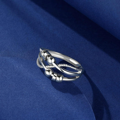 Silber Angst Ring 925 Sterling Silber Anti Stress Fidget Ringe