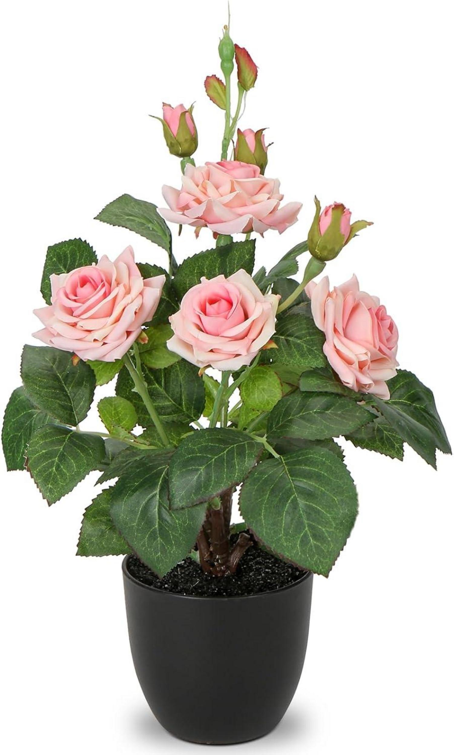 Kunstblumen Rosenbusch im Topf Deko Hochzeit Terrasse