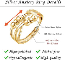 Silber Angst Ring 925 Sterling Silber Anti Stress Fidget