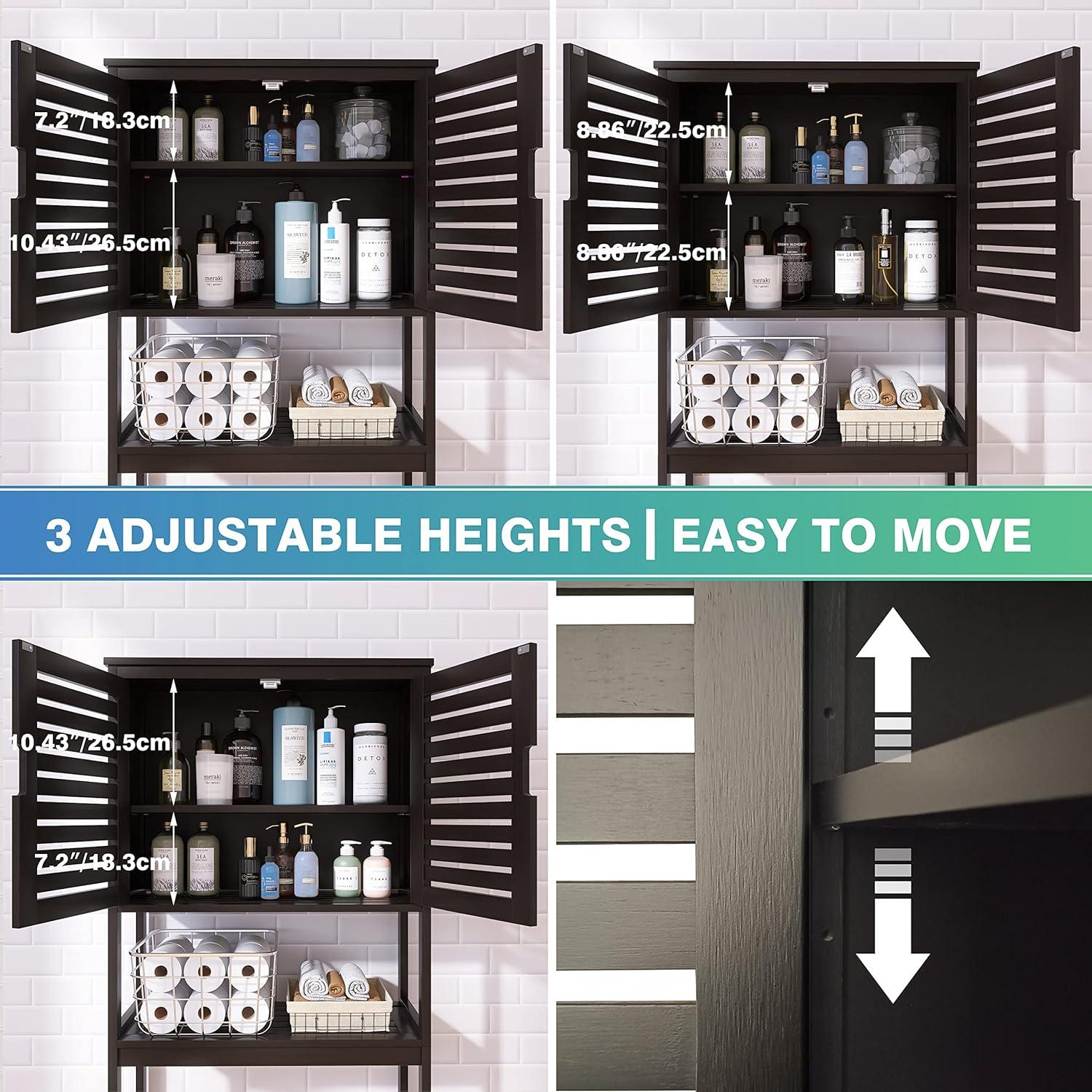 Bad Lagerung Regal Bambus Platzsparer Organizer 3-Tier verstellbar
