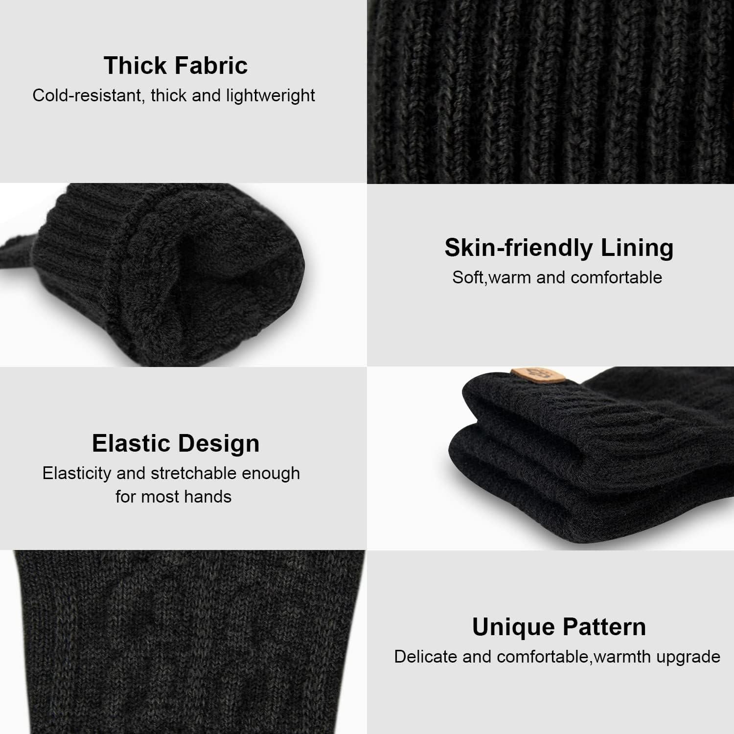 Fingerlose Thermische Winterhandschuhe für Damen Herren - Touchscreen