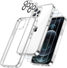 iPhone 12 Pro 6,1 Zoll Hülle 5-in-1 Schutz Set Stoßfest Durchsichtig