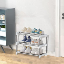 NIAWECAN Kleines stapelbares Schuhregal 3 Ebenen Organizer