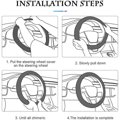 Universal Auto Lenkradbezug 37-38 cm Mikrofaser Leder Blau