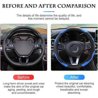 Universal Auto Lenkradbezug 37-38 cm Mikrofaser Leder Blau
