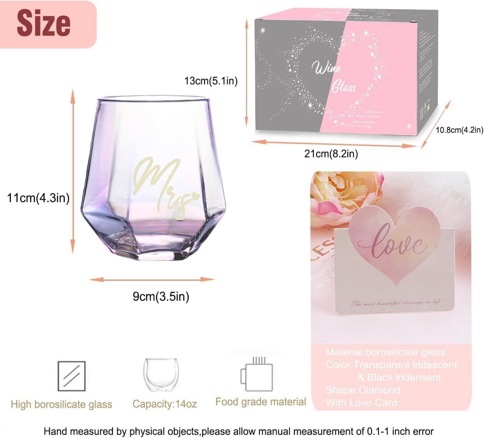 Mr and Mrs Weingläser Set Hochzeit Geschenk Jahrestag Bridal Shower Valentinstag