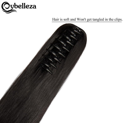 Dunkelbraune Zopf Extension mit Klaue – 55 cm