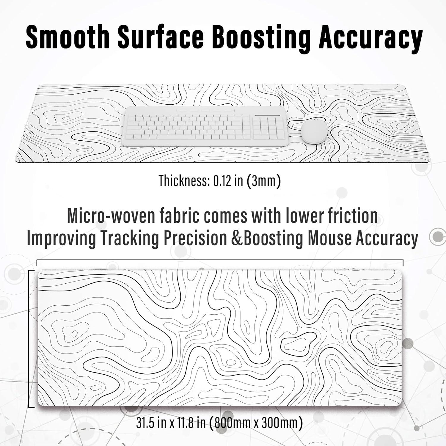 Großes Gaming-Mauspad mit topografischen Karten, rutschfeste