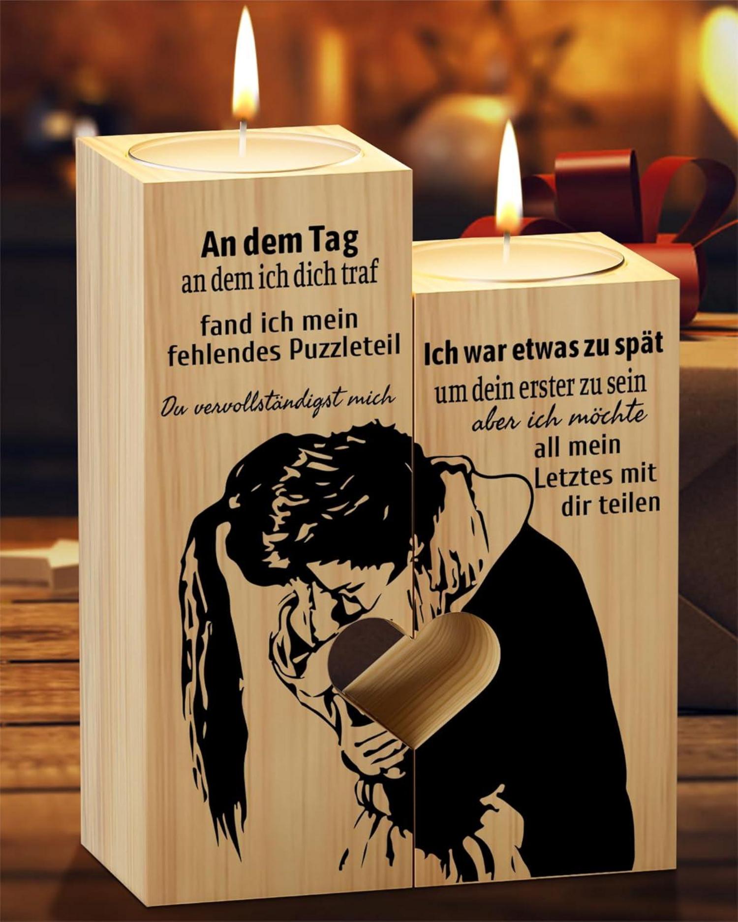 Herzförmiger Kerzenständer Teelichthalter Set