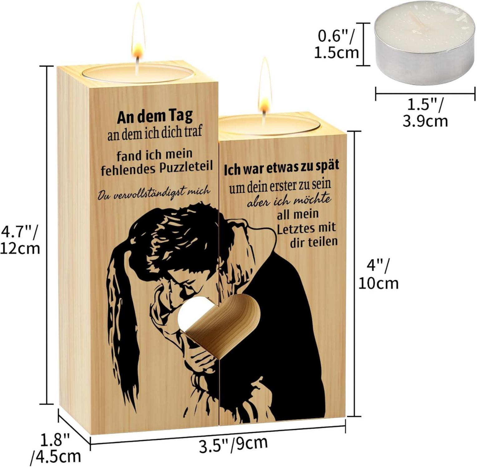 Herzförmiger Kerzenständer Teelichthalter Set