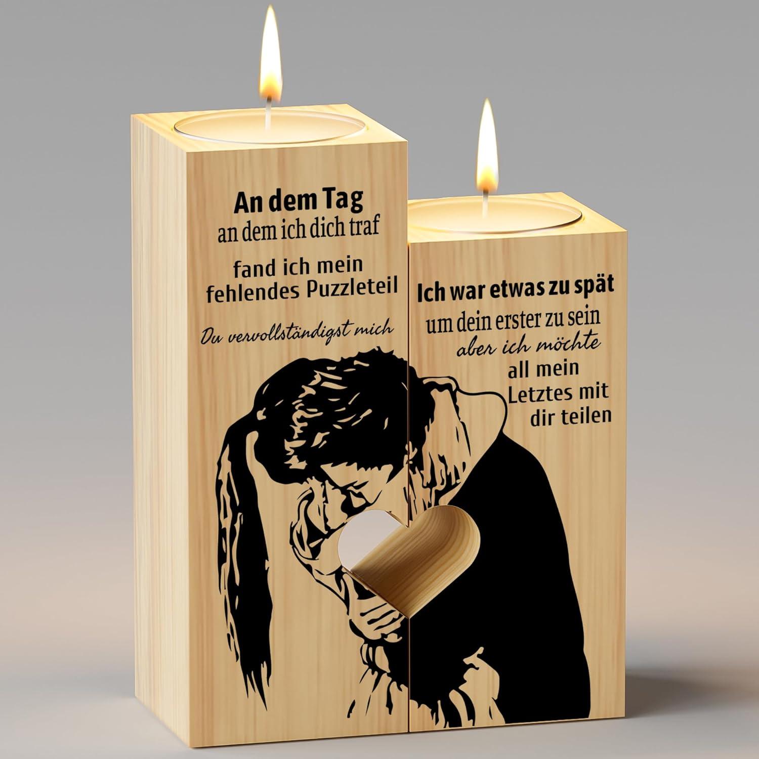 Herz Kerzenhalter Set Weihnachten Valentinstag Hochzeit Jahrestag Geschenk