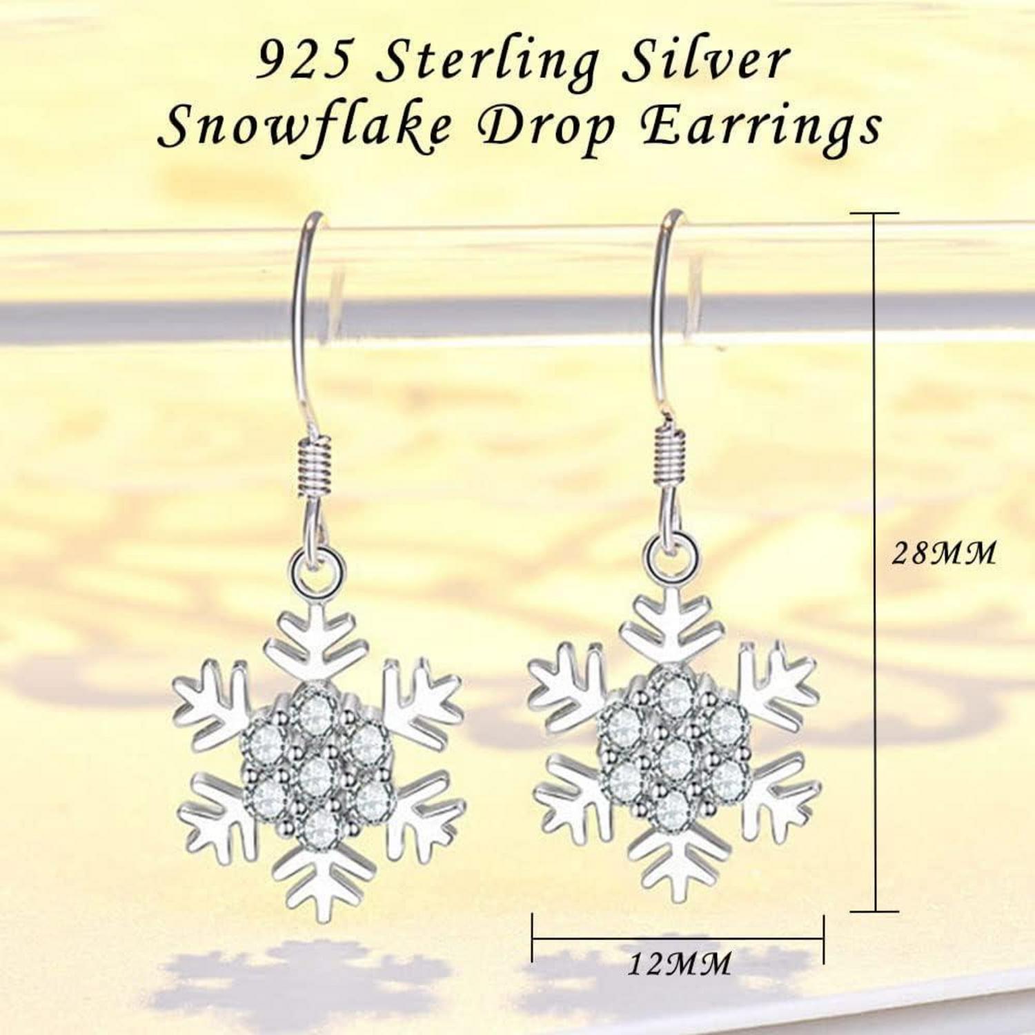 925 Sterling Silber Schneeflocken Schmuckset Damen Winter
