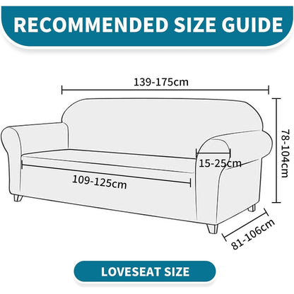 Stretch Sofaüberzug 2-Sitzer – Dunkelblau, Rutschfest & Waschbar