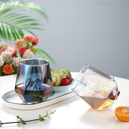 Irisierende Mr und Mrs Weingläser Set für Hochzeit und