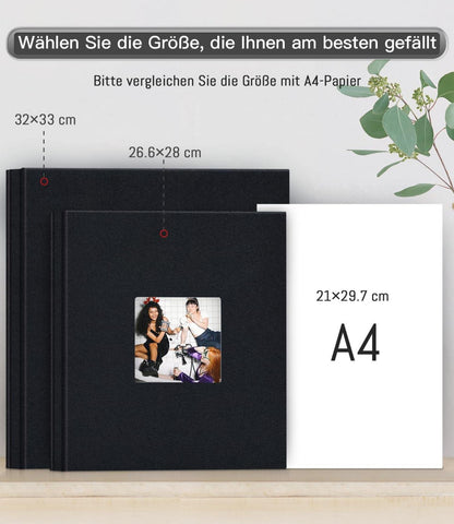 Selbstklebendes Fotoalbum 40 Seiten DIY Scrapbook 10x15 Bilder Leineneinband