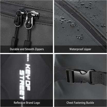 Motorradrucksack Herren wasserdichter Helmrucksack Laptoptasche Grau