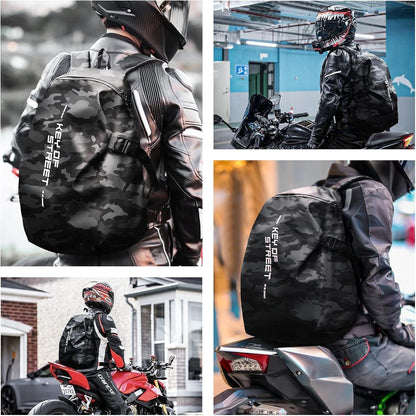 Motorradrucksack Herren wasserdicht Helmrucksack Laptoptasche Schwarz
