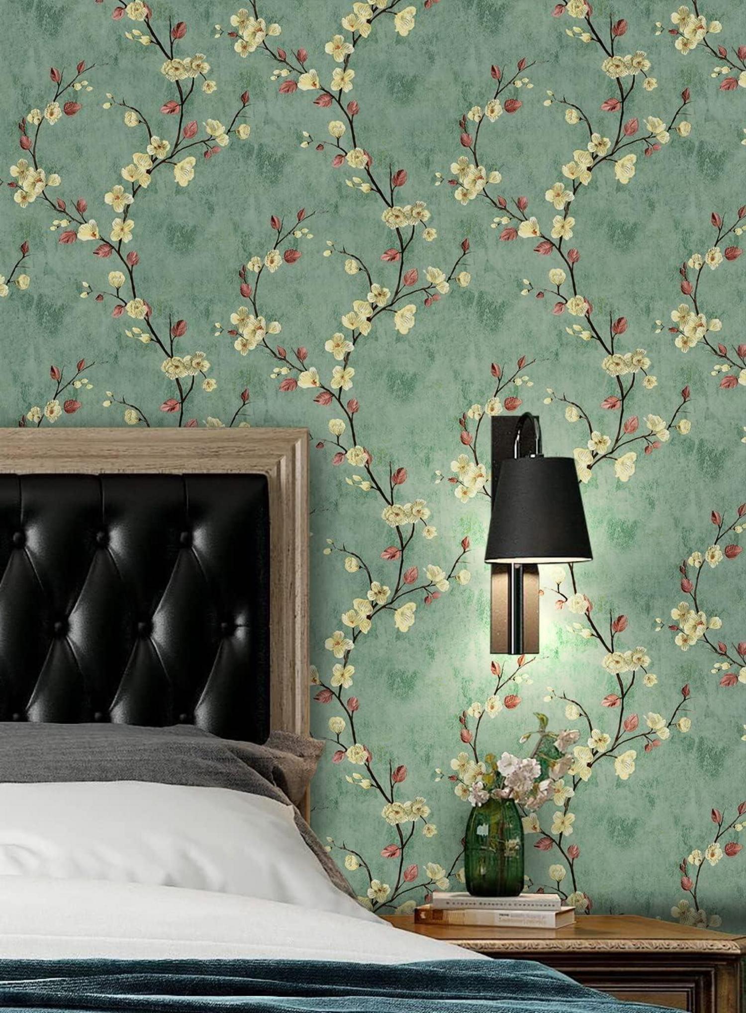 Selbstklebende Fototapete Blumen Design Grüne Dekorfolie