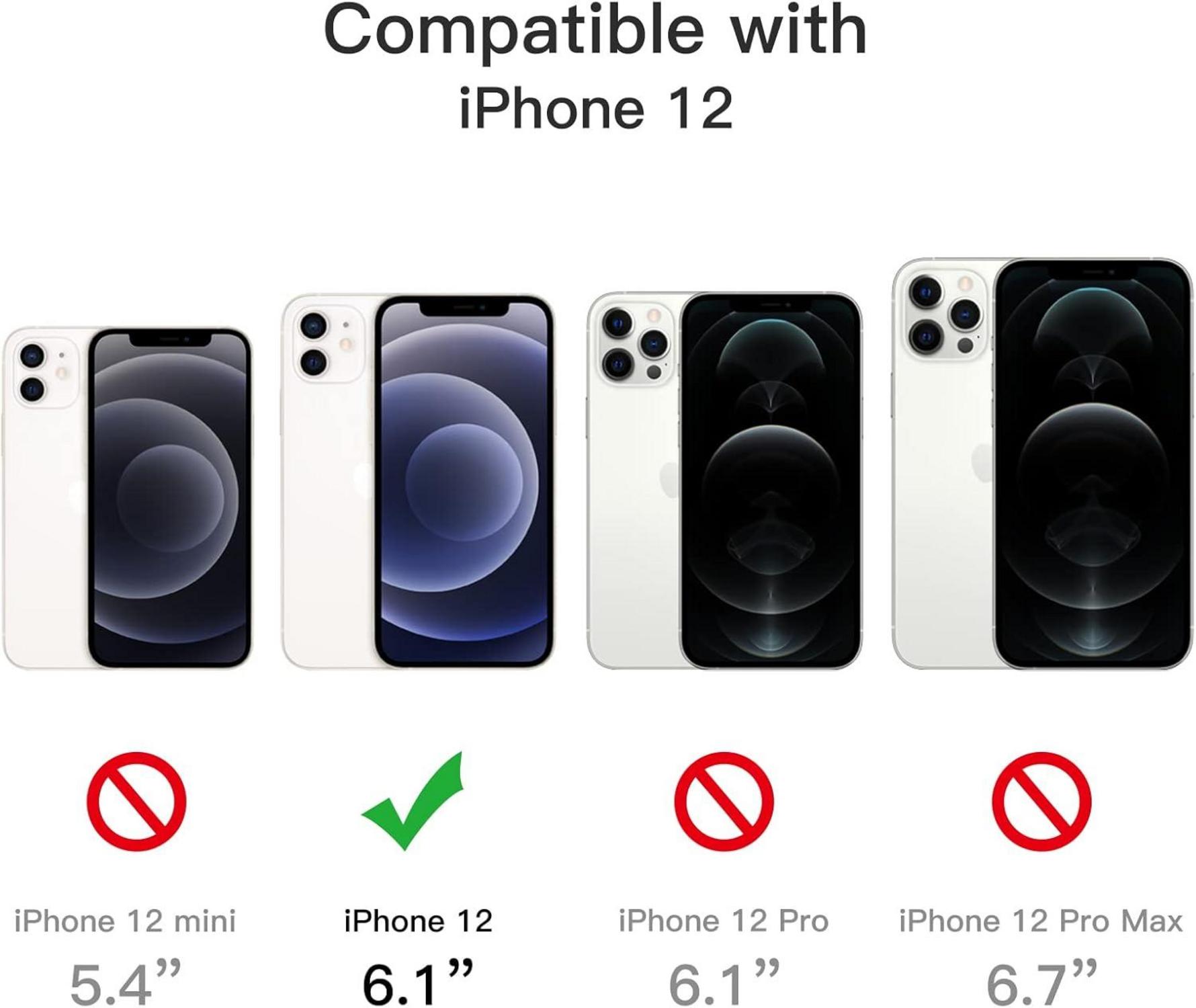 iPhone 12 Hülle 5-in-1 Schutz Set Schwarz Stoßfest Panzer Glas