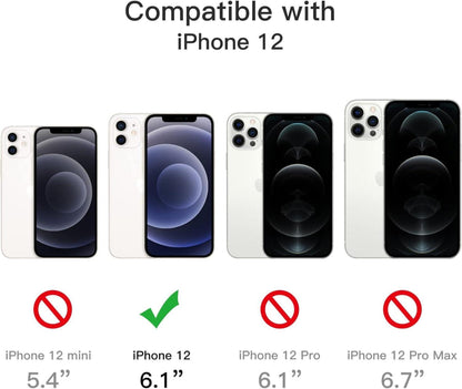 iPhone 12 Hülle 5-in-1 Schutz Set Schwarz Stoßfest Panzer Glas