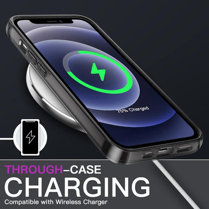 iPhone 12 6,1 Zoll Hülle + 2x Schutzfolie Kameraschutz Schwarz