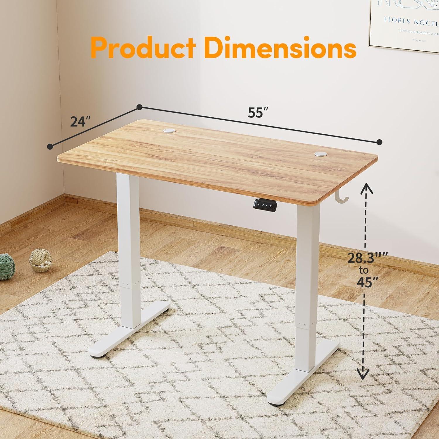 Höhenverstellbarer Schreibtisch Stahlrahmen elektrisch 140x60cm