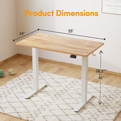 Höhenverstellbarer Schreibtisch Stahlrahmen elektrisch 140x60cm