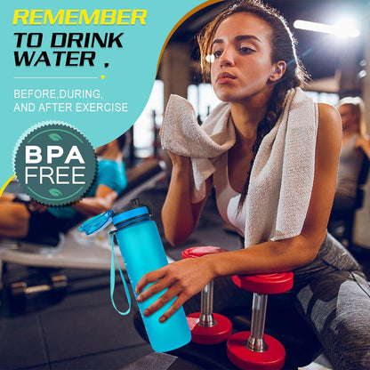 HASAGEI 1L Trinkflasche BPA-frei mit Verschlussdeckel