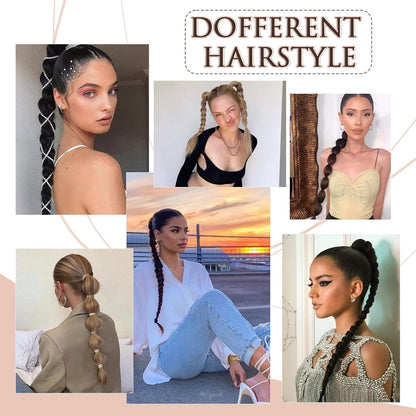 66cm geflochtene Pferdeschwanzverlängerung DIY frizzbeständig 16H613