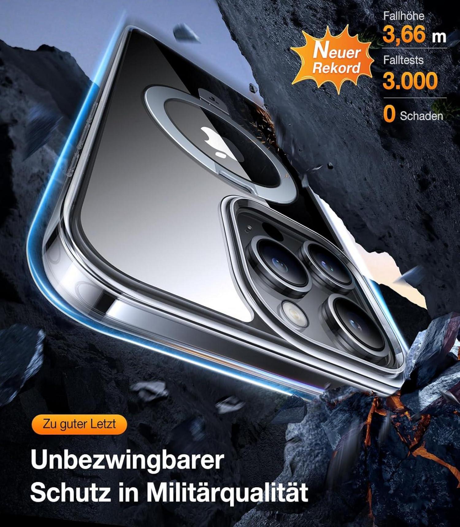 iPhone 14 Pro Hülle MagSafe Transparent Stoßfest Magnetständer
