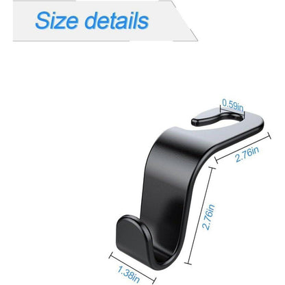 Auto Kopfstützenhaken Schwarz 4 Stück – Taschen Aufhänger