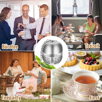 6x Edelstahl Teefilter Teesieb Teeei Tasse Gewürzfilter Kette
