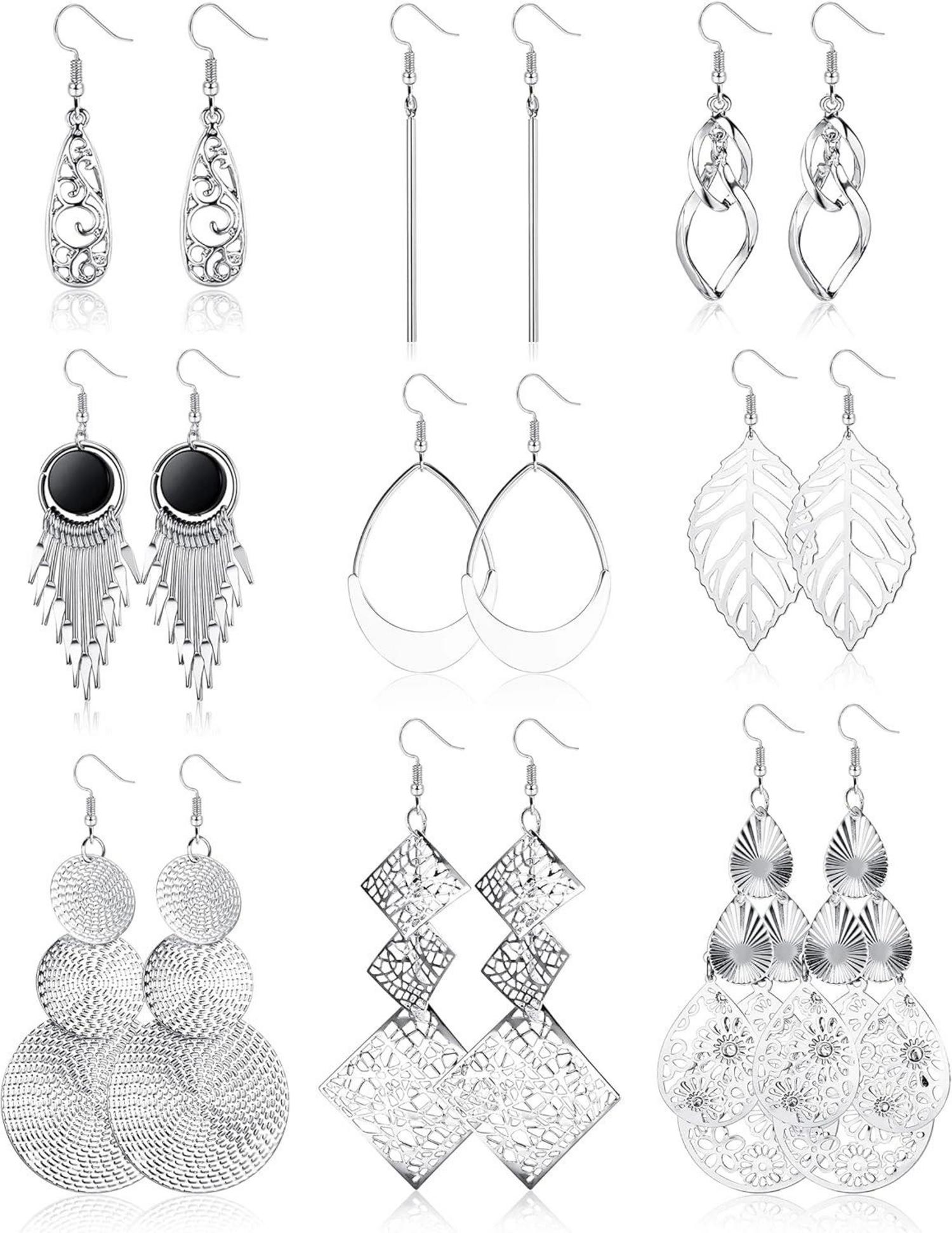 Boho Ohrringe Set Hypoallergen Edelstahl Damen Mädchen Titel