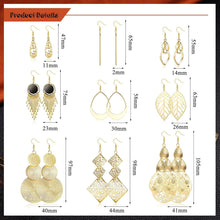 Boho Ohrringe Set Damen Edelstahl Twist Quaste Blatt Welle