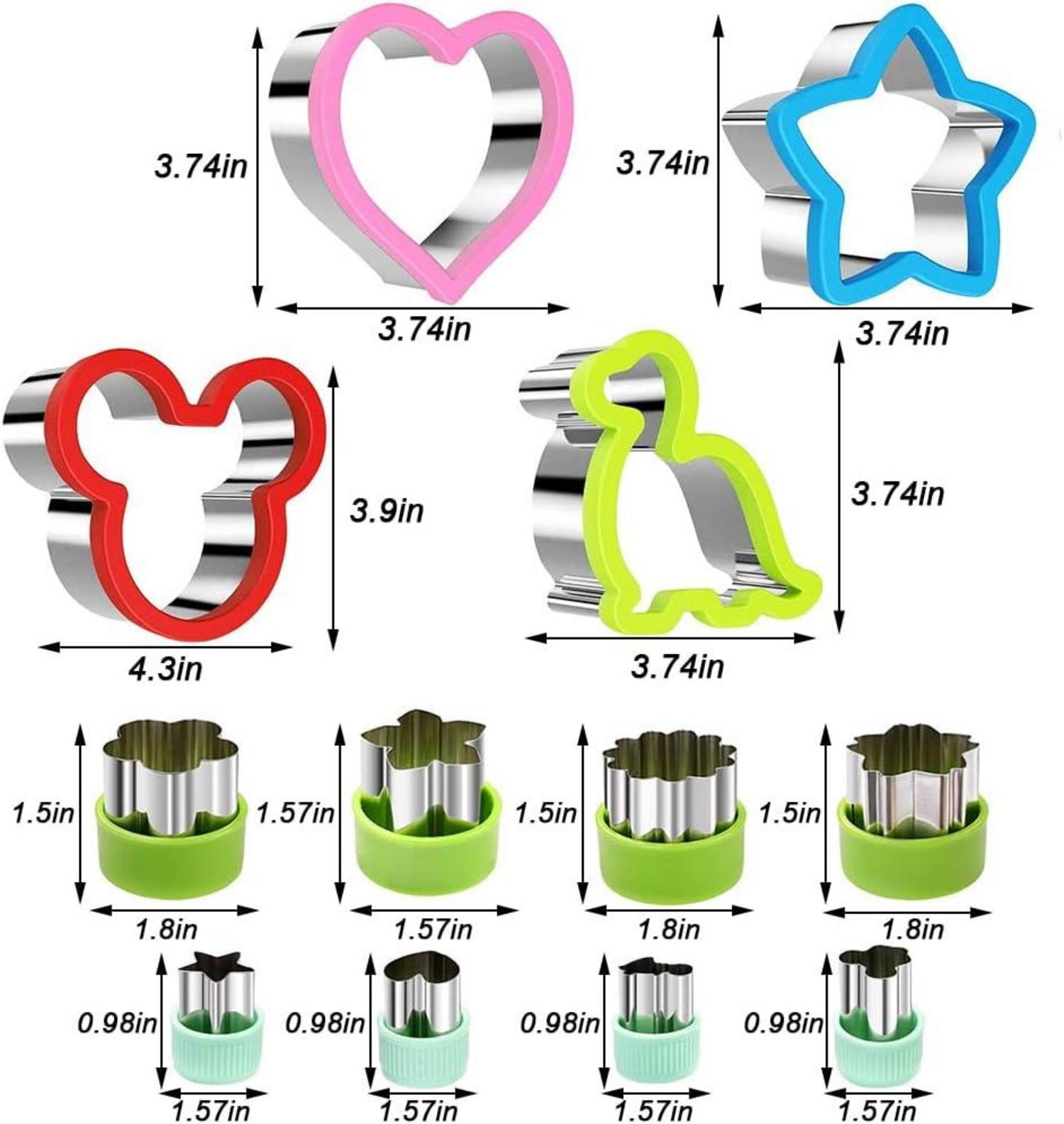 12er Toast & Gemüse Ausstecher Set Kinder Dino Edelstahl