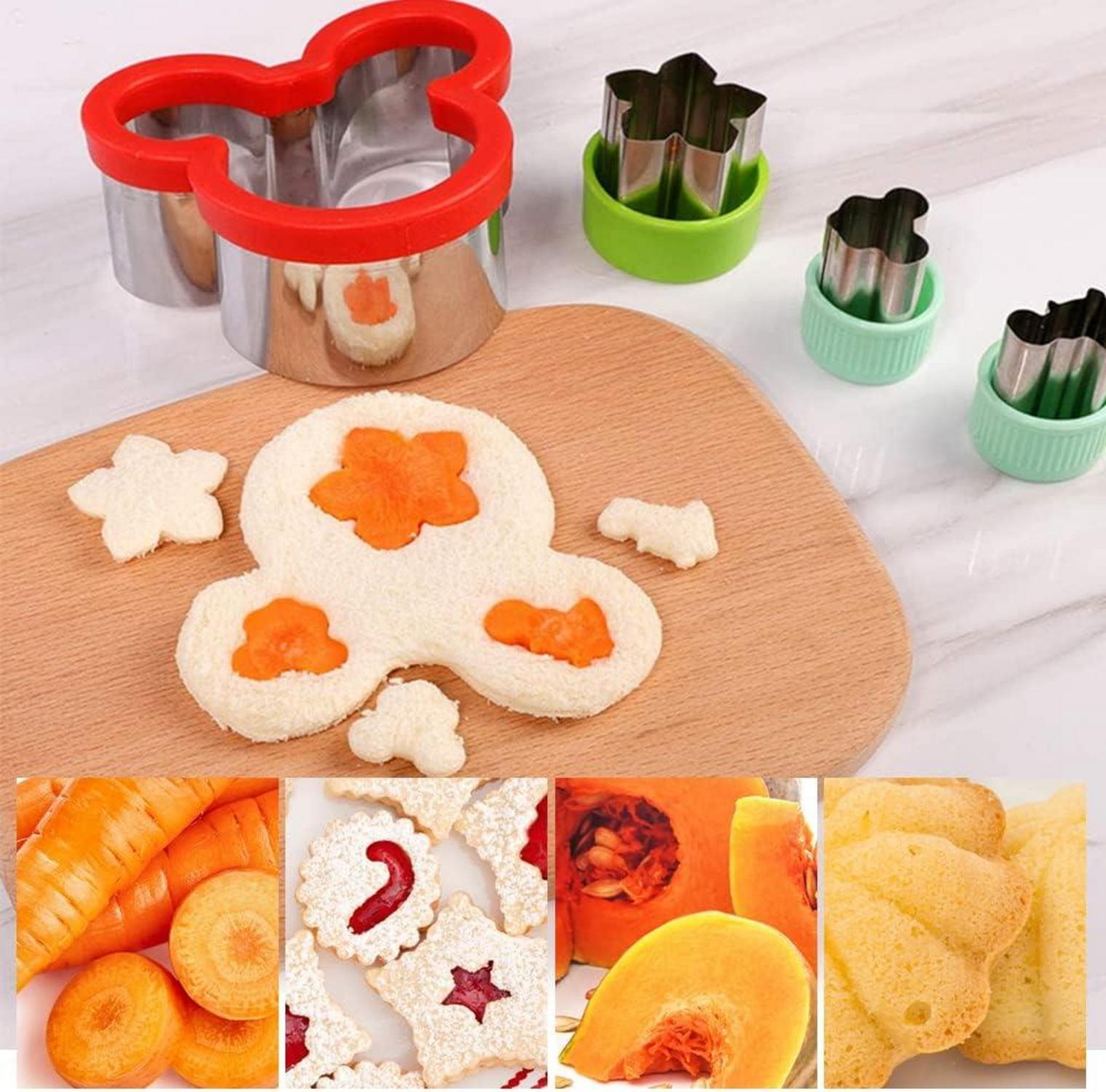 12 Stück Toast Ausstecher Gemüse Sandwich Set Dino Edelstahl Brot Bento Zubehör