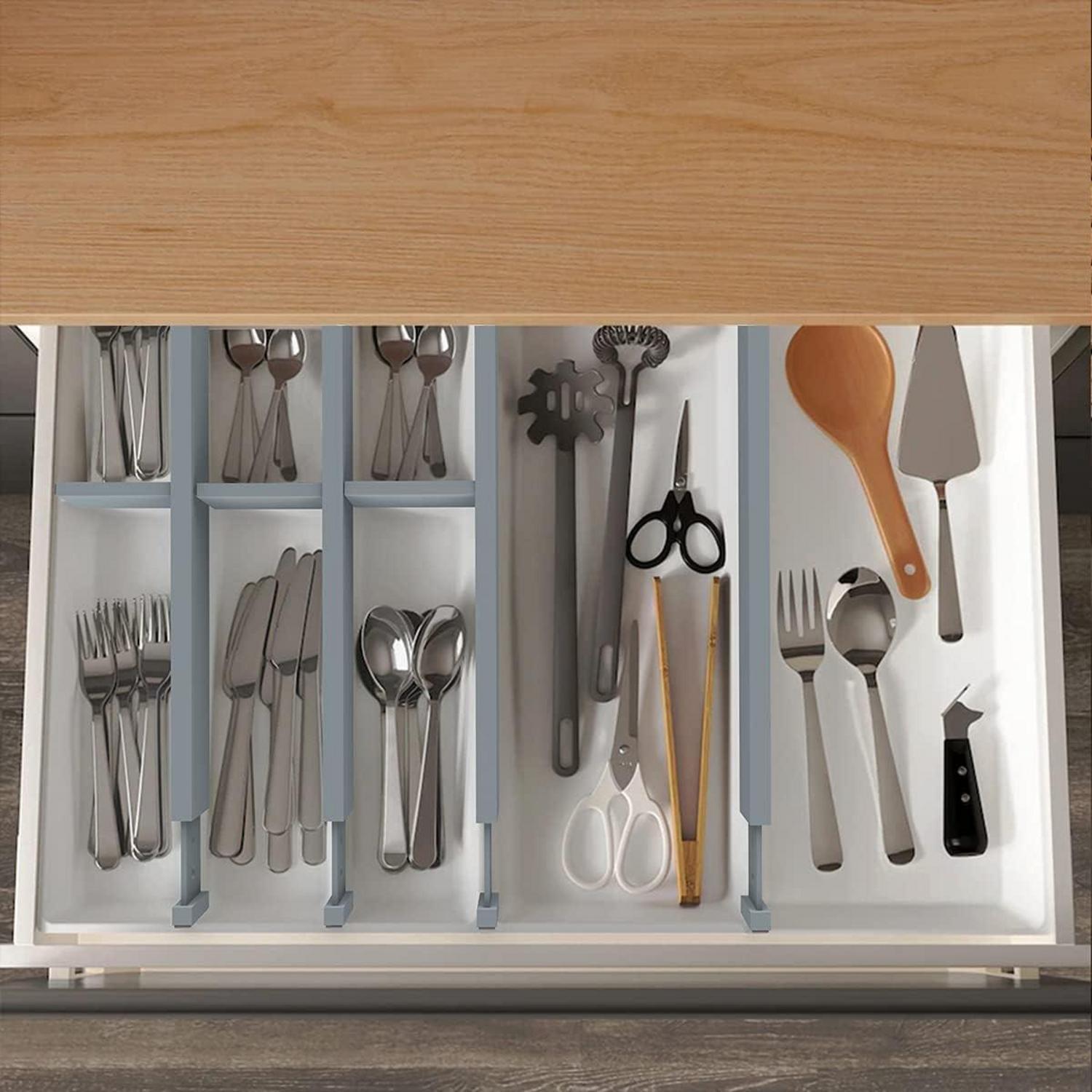Schubladentrenner Bambus Verstellbar 10-teilig, Organizer Küche Kommode Schlafzimmer