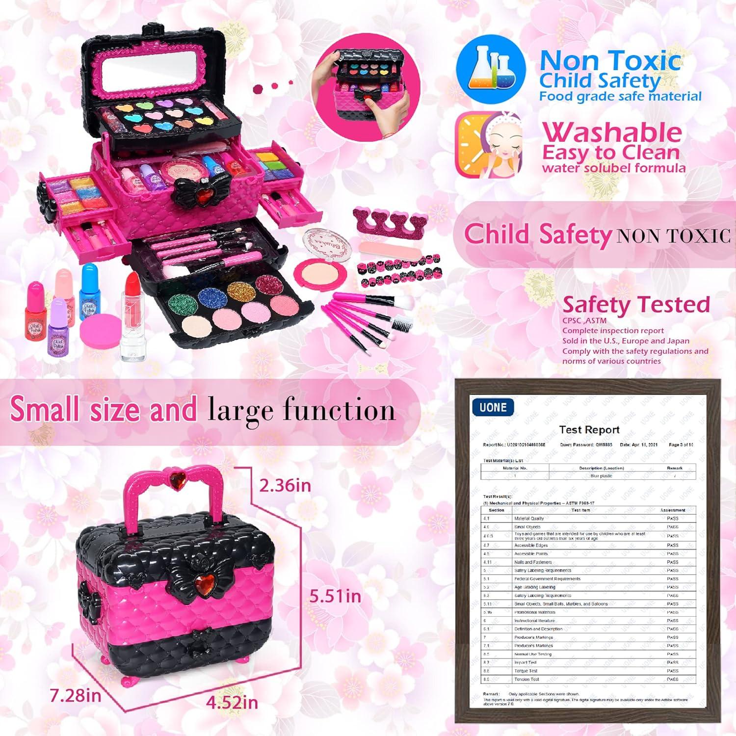 Kinderschminke Set Mädchen Schminkkoffer 57-teilig Waschbar Makeup
