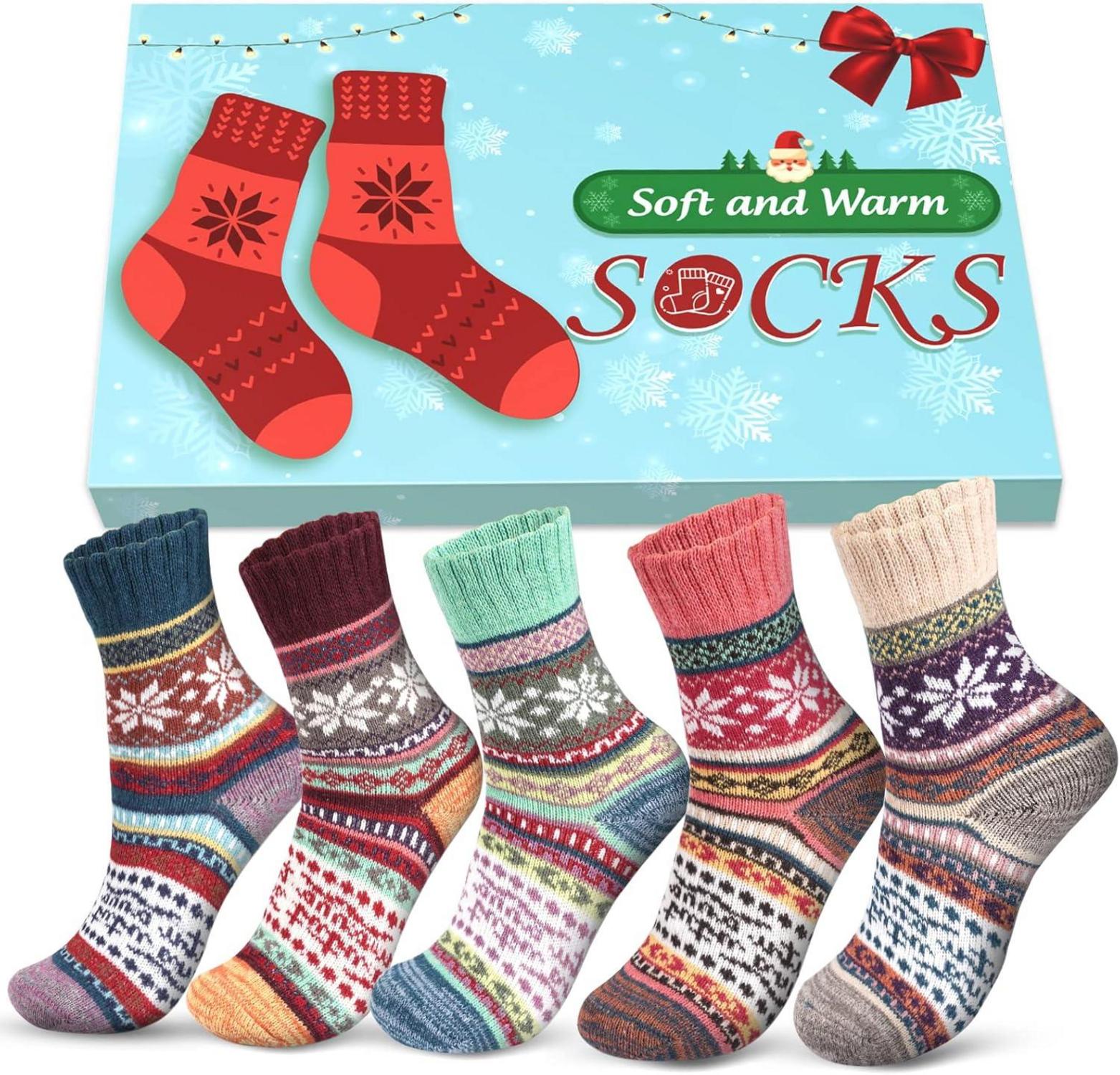 Thermosocken Wollsocken Weihnachtsgeschenke Damen warme Socken