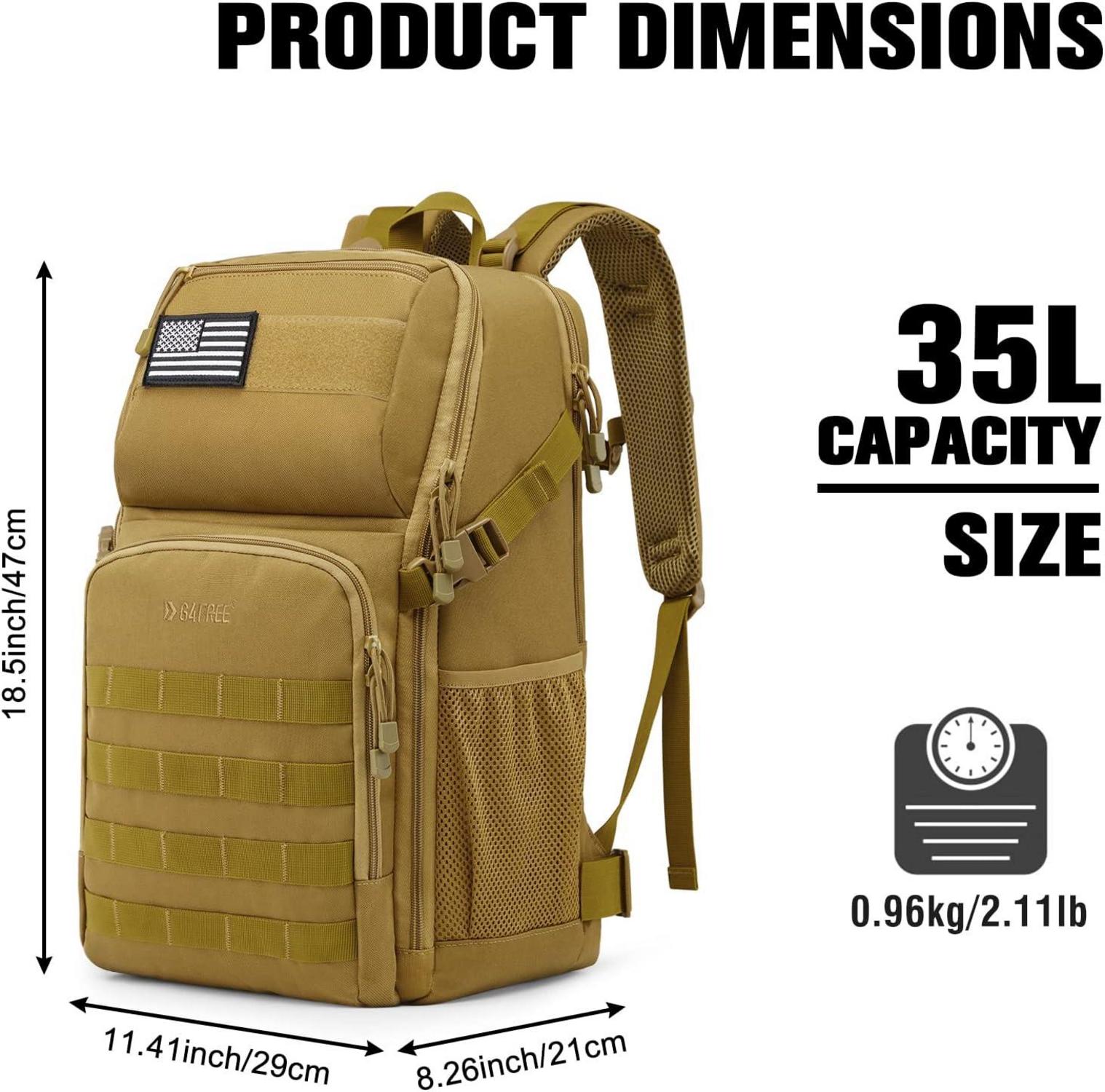 35L Militärischer Taktischer Rucksack mit MOLLE-System für Outdoor-Aktivitäten