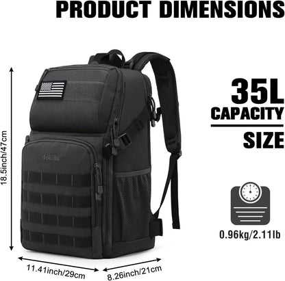 35L Militärischer Taktischer Rucksack mit DE-Flaggen-Patch Schwarz-1