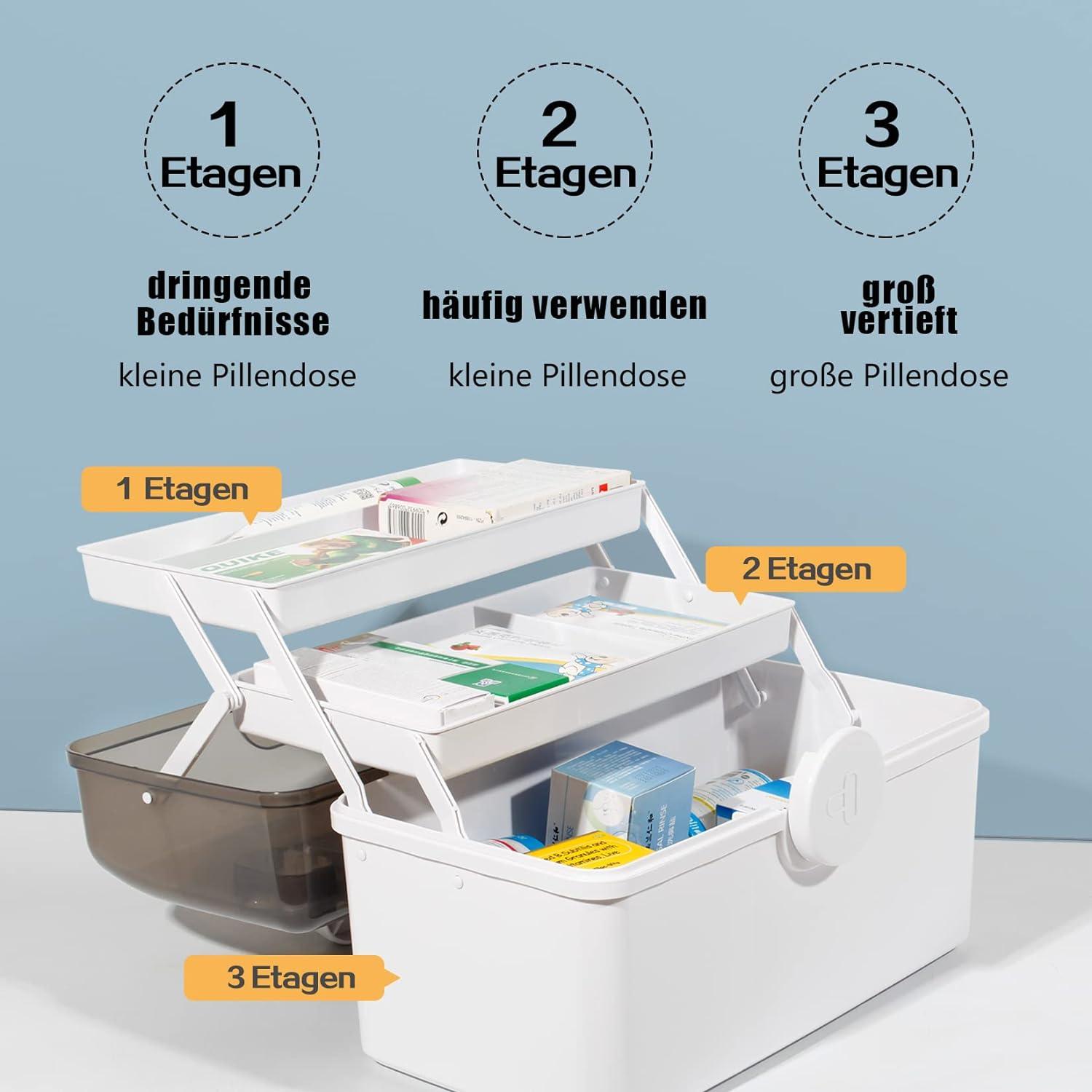 Medikamenten Aufbewahrung Box Groß Weiß Multifunktional