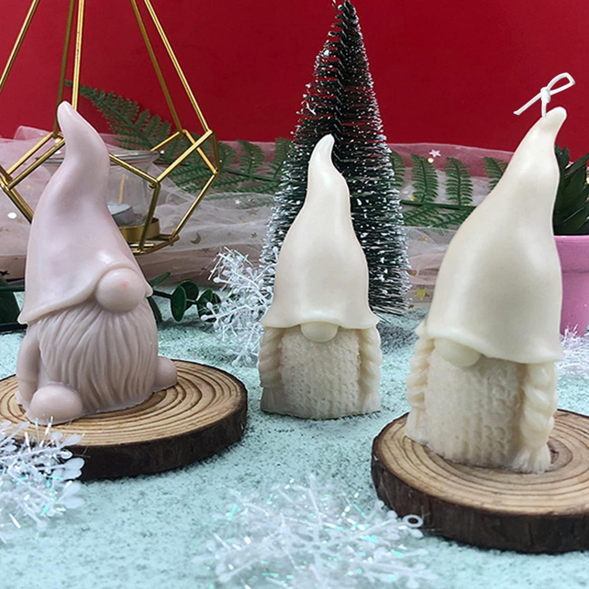 2x Weihnachtsmann Silikonform für Kerzen & Seife – DIY Geschenkidee