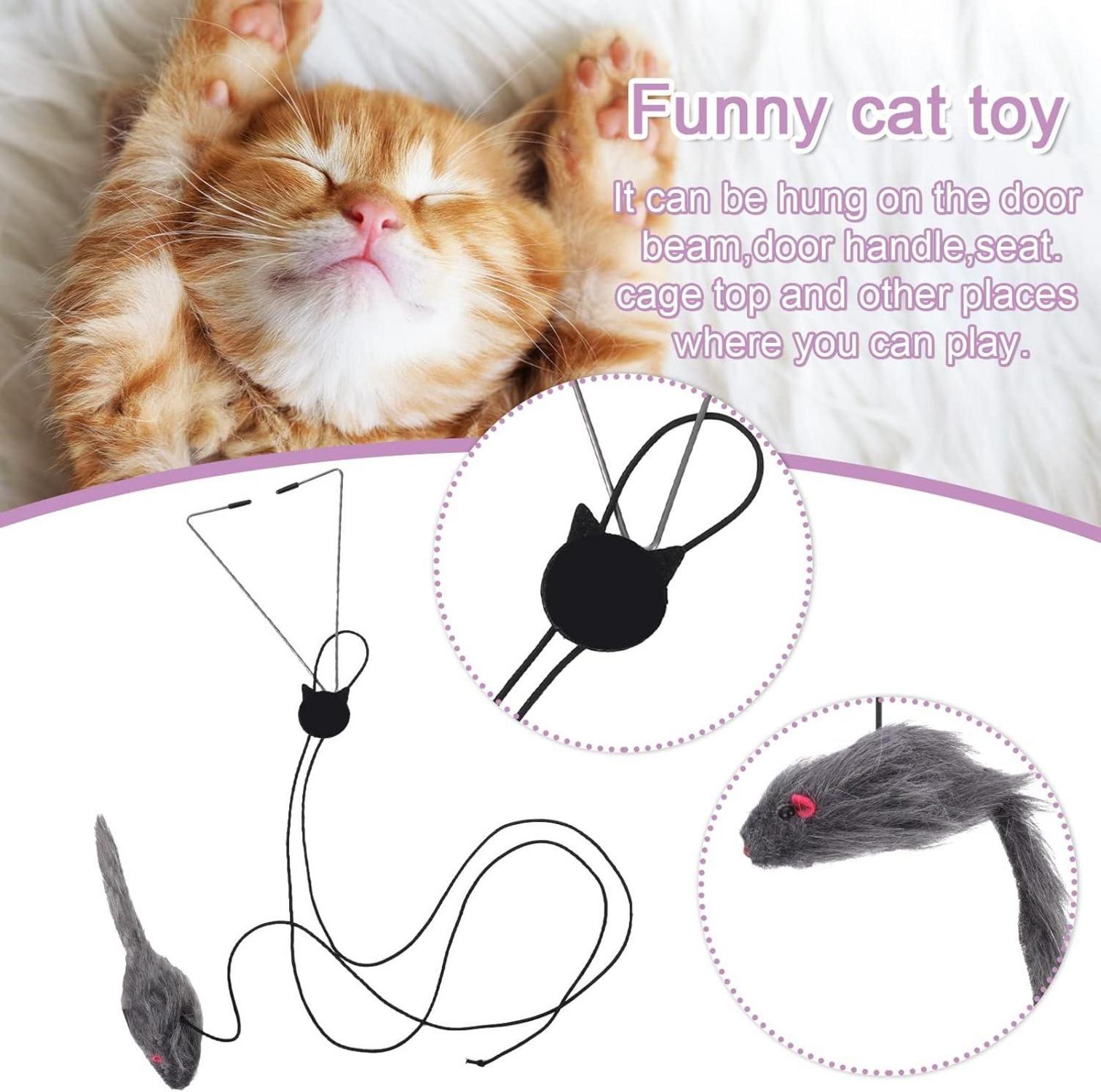 Interaktives Katzenspielzeug mit Elastischer Maus - 2er Set