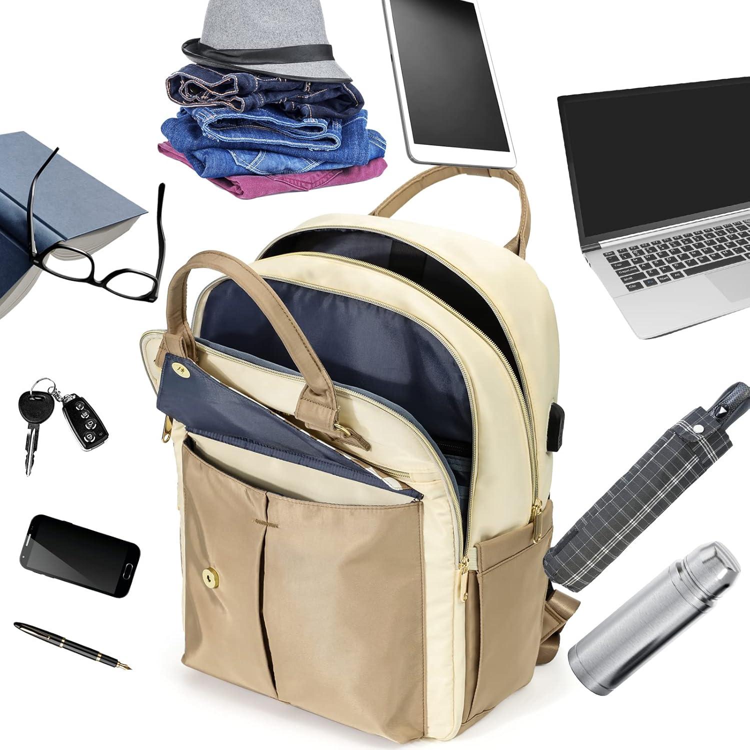 Damen Schulrucksack mit USB-Ladeanschluss 15,6 Zoll Laptop