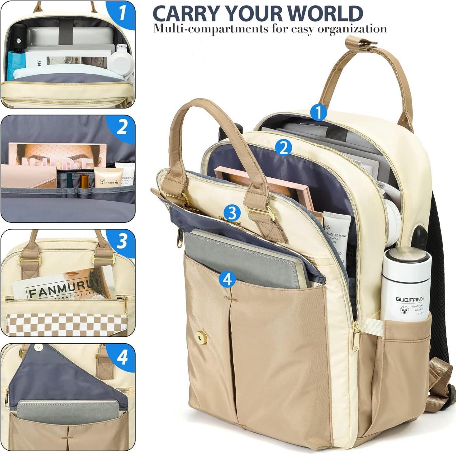 Rucksack Damen USB Ladeanschluss 15,6 Zoll Laptop Universität Büro