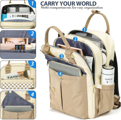 Rucksack Damen USB Ladeanschluss 15,6 Zoll Laptop Universität Büro