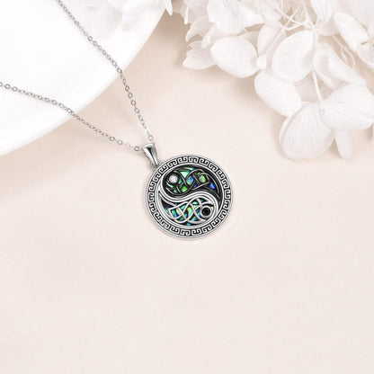 CUPENDA Yin Yang Halskette Sterling Silber Keltischer Knoten BFF Anhänger